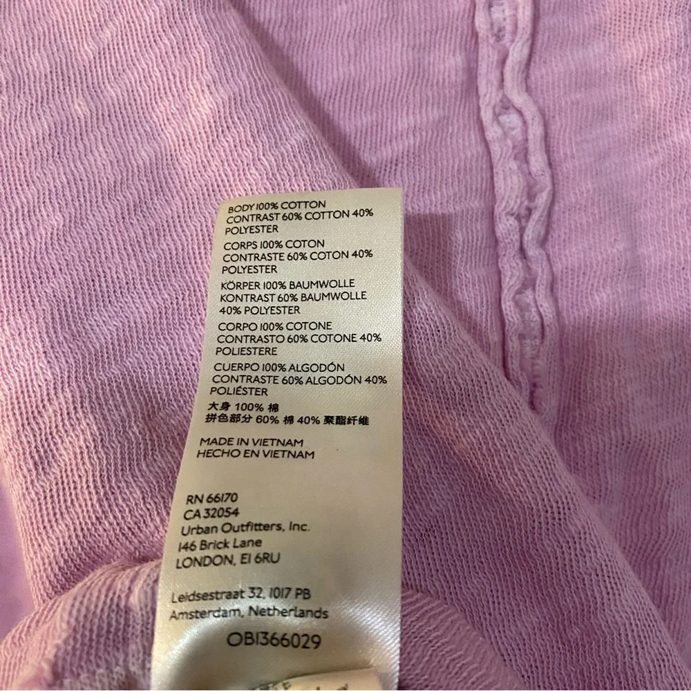 Free People Henley Top Phoebe Medium Pink Thumb Holes Knit - Picture 5 of 8